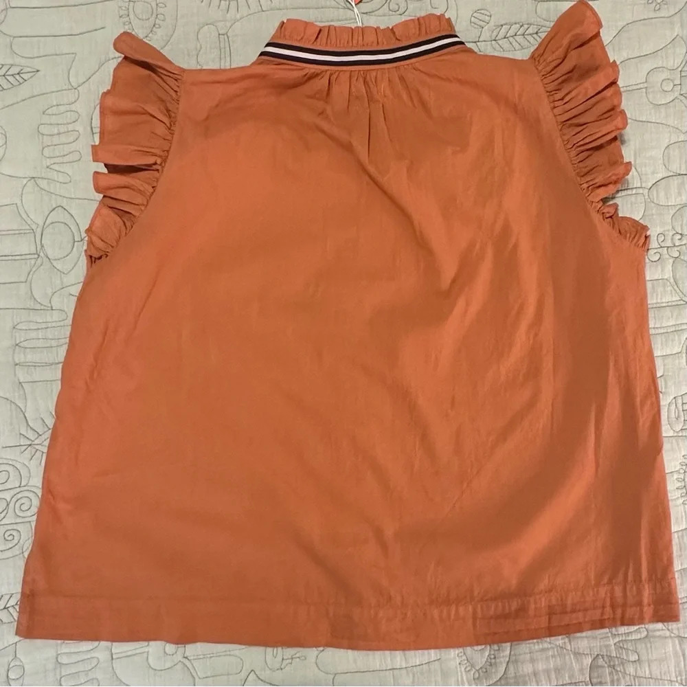 NWT Sundry Flutter Sleeve Button Down Top Spice O… - image 3